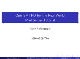 Opensmtpd for the Real World Mail Server Tutorial