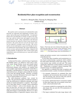 Residential Floor Plan Recognition and Reconstruction