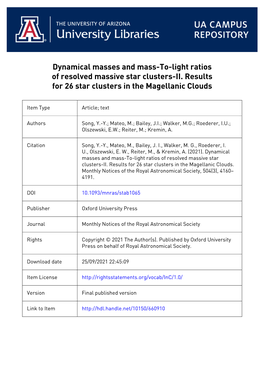 Dynamical Masses and Mass-To-Light Ratios of Resolved Massive Star Clusters-II