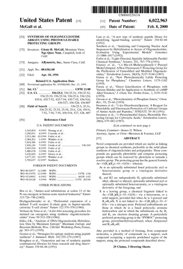 United States Patent (19) 11 Patent Number: 6,022,963 Mcgall Et Al