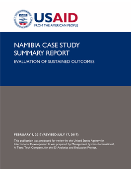 Namibia Case Study Summary Report Evaluation of Sustained Outcomes