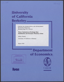 Jiniversity of California Berkeley Department of Economics