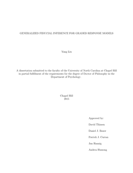 Generalized Fiducial Inference for Graded Response Models