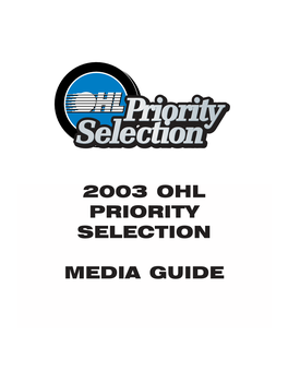 2003 Ohl Priority Selection Media Guide