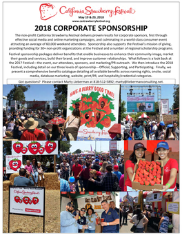 2018 Corporate Sponsorship