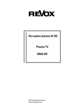 Re:Ception Plasma 42 HD Plasma TV M642 HD