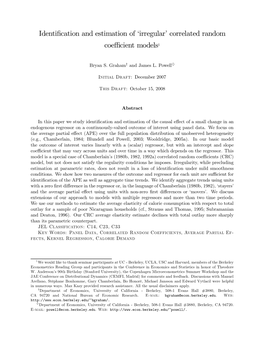 Correlated Random Coefficient Models1