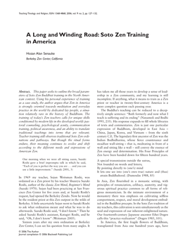 A Long and Winding Road: Soto Zen Training in America