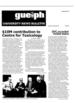 10M Contribution to Centre for Toxicology