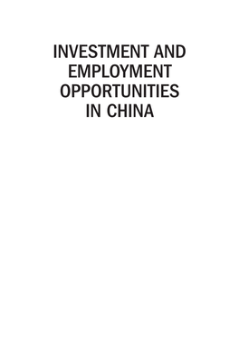 Investment and Employment Opportunities