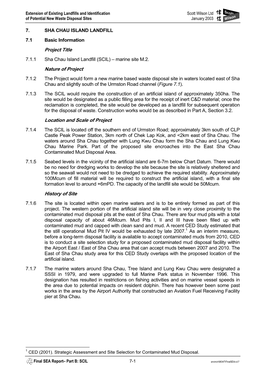 SHA CHAU ISLAND LANDFILL 7.1 Basic Information Project Title 7.1.1 Sha Chau Island Landfill (SCIL) – Marine Site M.2