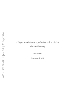 Arxiv:1609.08391V1 [Stat.ML] 27 Sep 2016 Chapter 1