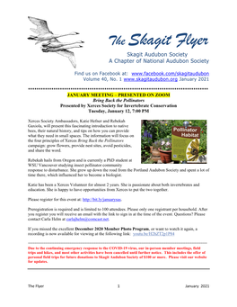 The Skagit Flyer Skagit Audubon Society a Chapter of National Audubon Society