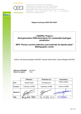 « NEXPEL Project » Next-Generation PEM Electrolyzer for Sustainable Hydrogen Production