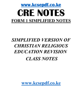 Form 1 Cre Notes