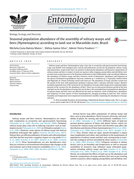 (Hymenoptera) According to Land-Use in Maranhão State, Brazil
