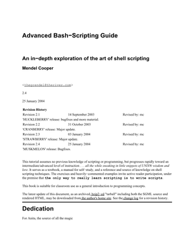 Advanced Bash-Scripting Guide