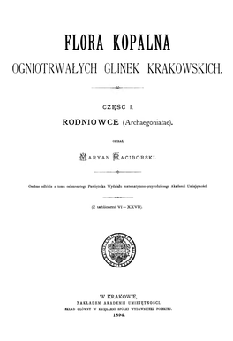 Flora Kopalna Ogniotrwałych Glinek Krakowskich