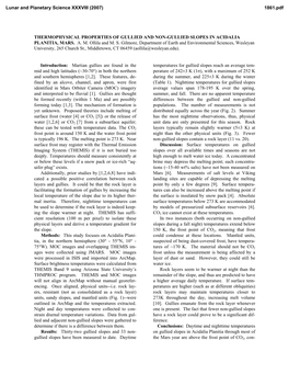 Thermophysical Properties of Gullied and Non-Gullied Slopes in Acidalia Planitia, Mars