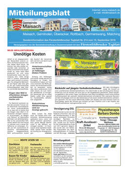 Mitteilungsblatt E-Mail: Info@Maisach.De