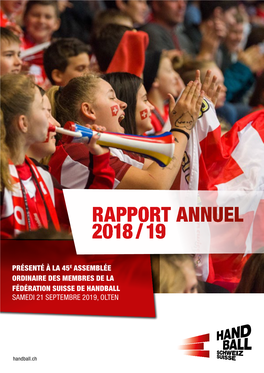 Rapport Annuel 2018 / 19