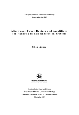 Microwave Power Devices and Amplifiers for Radars And