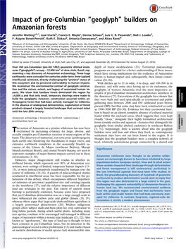 Impact of Pre-Columbian “Geoglyph” Builders on Amazonian Forests