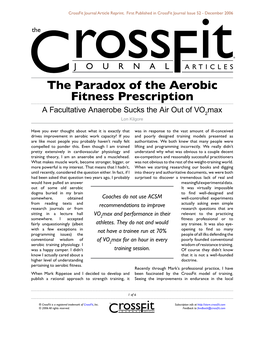 The Paradox of the Aerobic Fitness Prescription