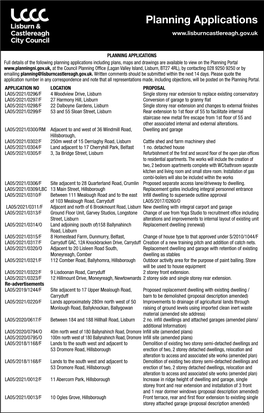 Planning Applications Planning