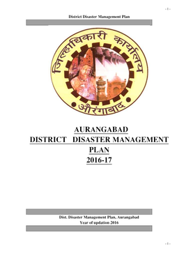 Aurangabad District Disaster Management Plan 2016-17
