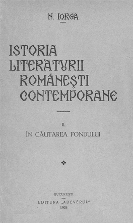 ISTORIA LITERATITII ROMANEM Contemporan