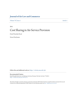 Cost Sharing in Air-Service Provision David Timothy Duval