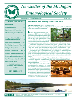 Newsletter of the Michigan Entomological Society