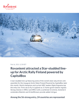 Rovaniemi Attracted a Star-Studded Line-Up for Arctic Rally Finland
