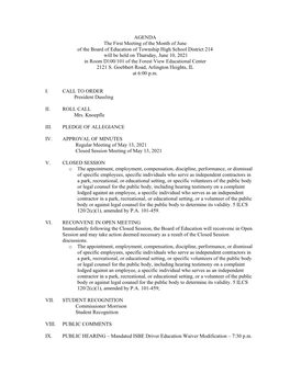 Board of Education Agenda 061021 PUBLIC.Pdf