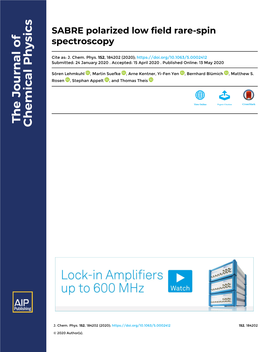 SABRE Polarized Low Field Rare-Spin Spectroscopy