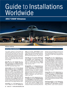 Guide to Air Force Installations Worldwide