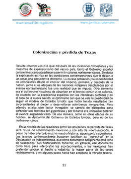 Colonización Y Pérdida De Texas