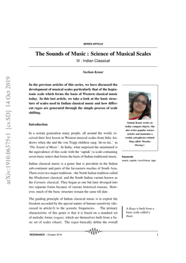 The Sounds of Music: Science of Musical Scales III--Indian Classical