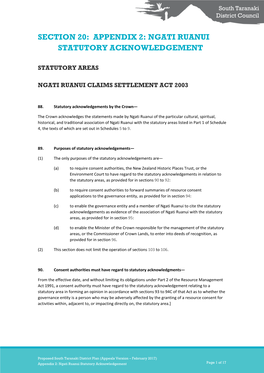 Section 20: Appendix 2: Ngati Ruanui Statutory Acknowledgement