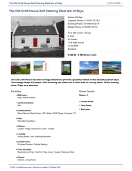 The Old Croft House Self Catering Sleat Isle of Skye