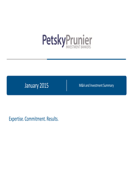 January 2015 M&A and Investment Summary