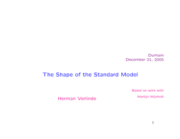 The Shape of the Standard Model