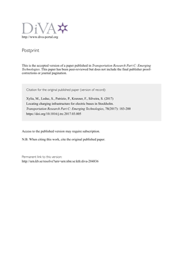 Xylia Et Al 2017 Locating Charging Infrastructure For