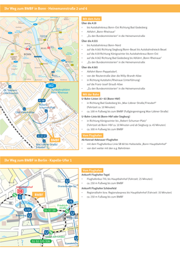 Ihr Weg Zum BMBF in Bonn · Heinemannstraße 2 Und 6