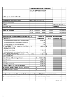 1 Campaign Finance Report State Of