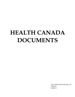 Health Canada Documents