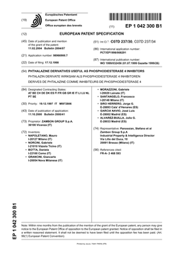 Phthalazine Derivatives Useful As