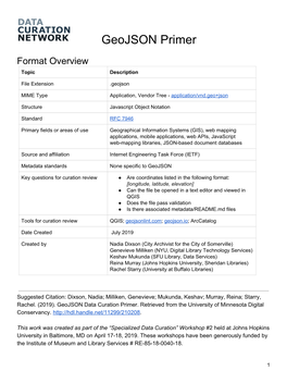Geojson Primer