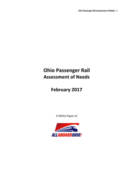 Ohio Passenger Rail Assessment of Needs - 1